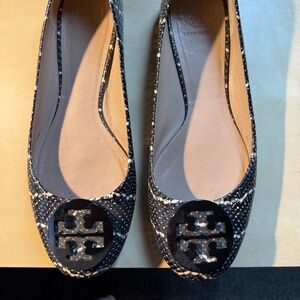 Tory Burch Benton Slip On ROCCIA SNAKE Napa Printed Snake Pattern Size 10
